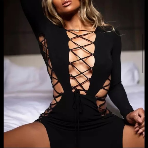 🎉New Black Backless Long Sleeve Sexy 2022 Summer Long Dress - Picture 3 of 15